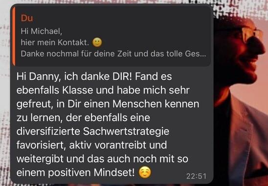 WhatsApp-Nachricht an Danny