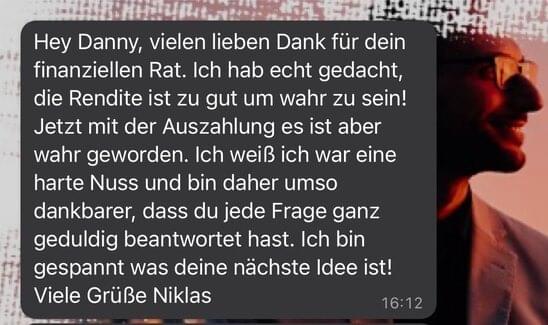WhatsApp-Nachricht an Danny