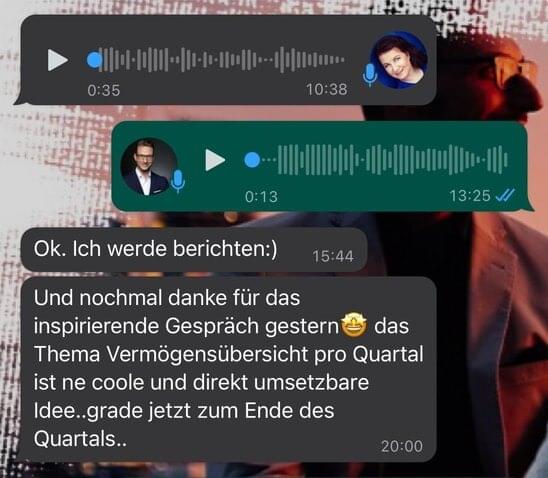 WhatsApp-Nachricht an Danny