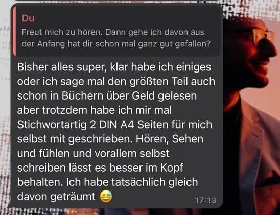 WhatsApp-Nachricht an Danny