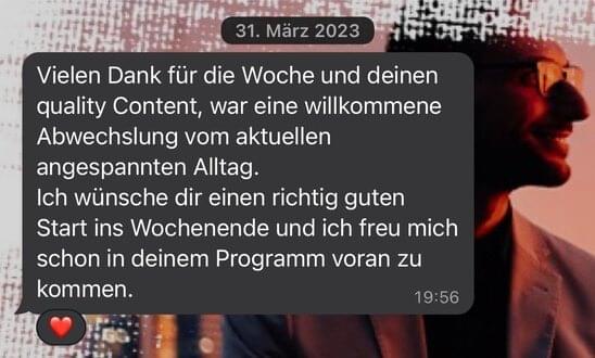 WhatsApp-Nachricht an Danny