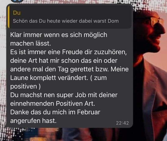 WhatsApp-Nachricht an Danny