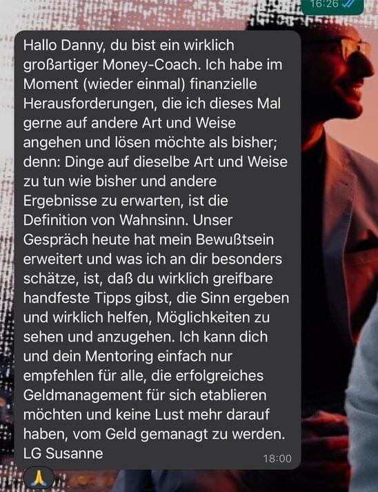WhatsApp-Nachricht an Danny