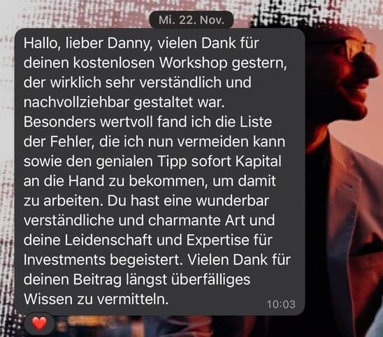 WhatsApp-Nachricht an Danny